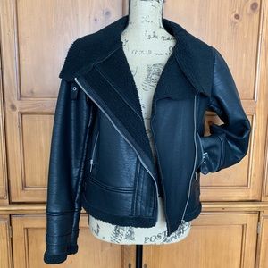 Forever 21 Faux Leather & Shearling Moto Jacket